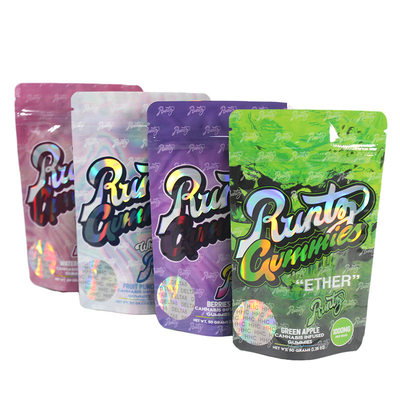 Купить PET Ziplock Stand Up Pouch Голографическая глянцевая поверхность упаковки online manufacture