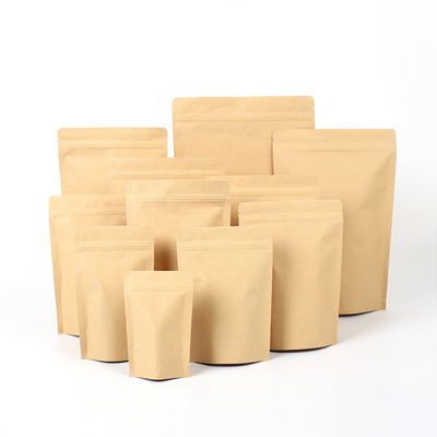 Купить Перерабатываемый компостируемый биоразлагаемый стойкие пакеты Kraft Paper Zipper Bag 70g online manufacture