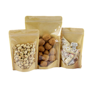 Купить Биоразлагаемая бумажная папка из крафт-бутылки с циппором для упаковки пищевых продуктов индивидуального размера online manufacture