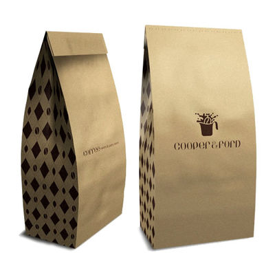 Купить Ширина 7.5 дюймов Kraft Stand Up Pouches 500 г Gravure Печать перезамыкаемые кофейные пакеты online manufacture