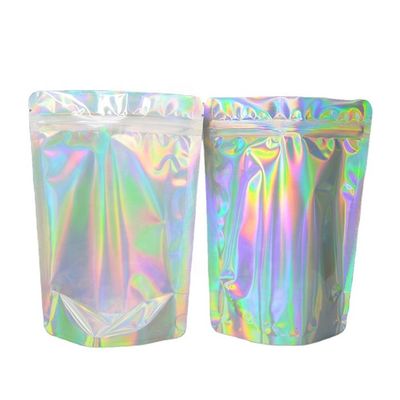 Повторно закрываемый голографический подъемный пакет Mylar Packaging Bags Eco Friendly